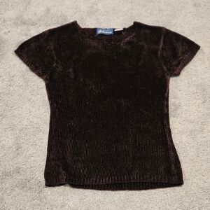 Short Sleeve Sweater - Brown